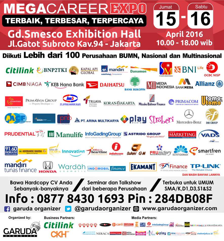 [Job Fair] Mega Career Expo Jakarta - April 2016