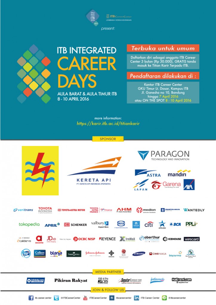 [Job Fair] Titian Karir Terpadu ITB - April 2016