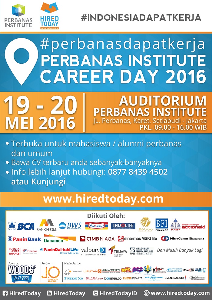 [Job Fair] PERBANAS INSTITUTE CAREER DAY 2016