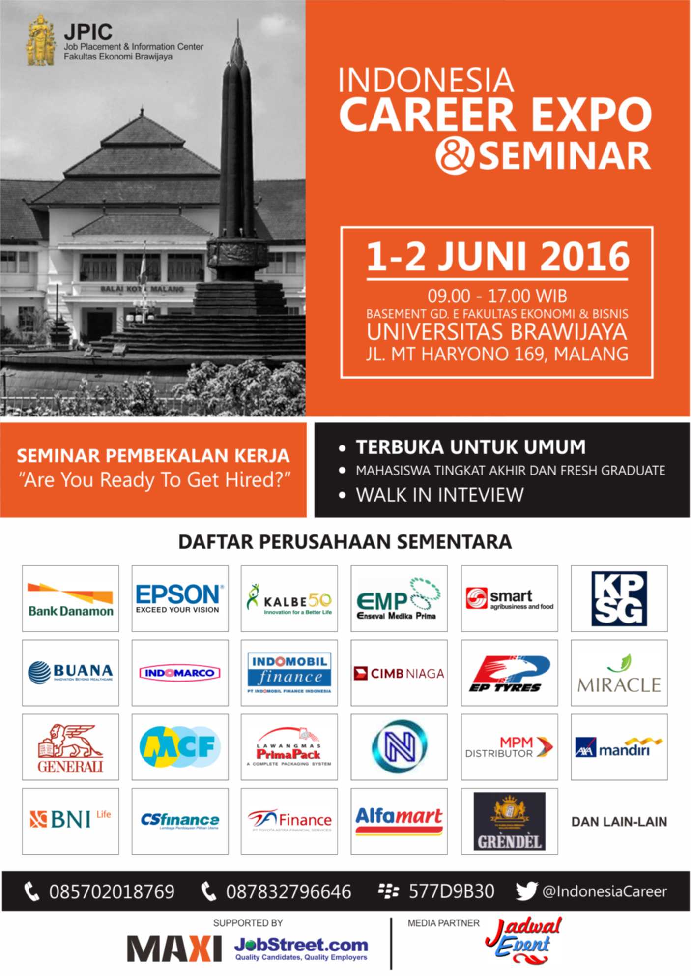 Indonesia Career Expo Malang - Juni 2016