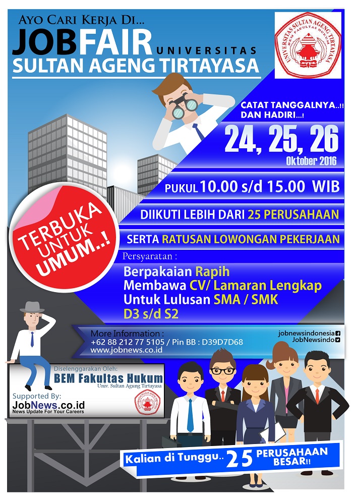 BURSA LOWONGAN KERJA Kampus UNTIRTA Serang - Oktober 2016