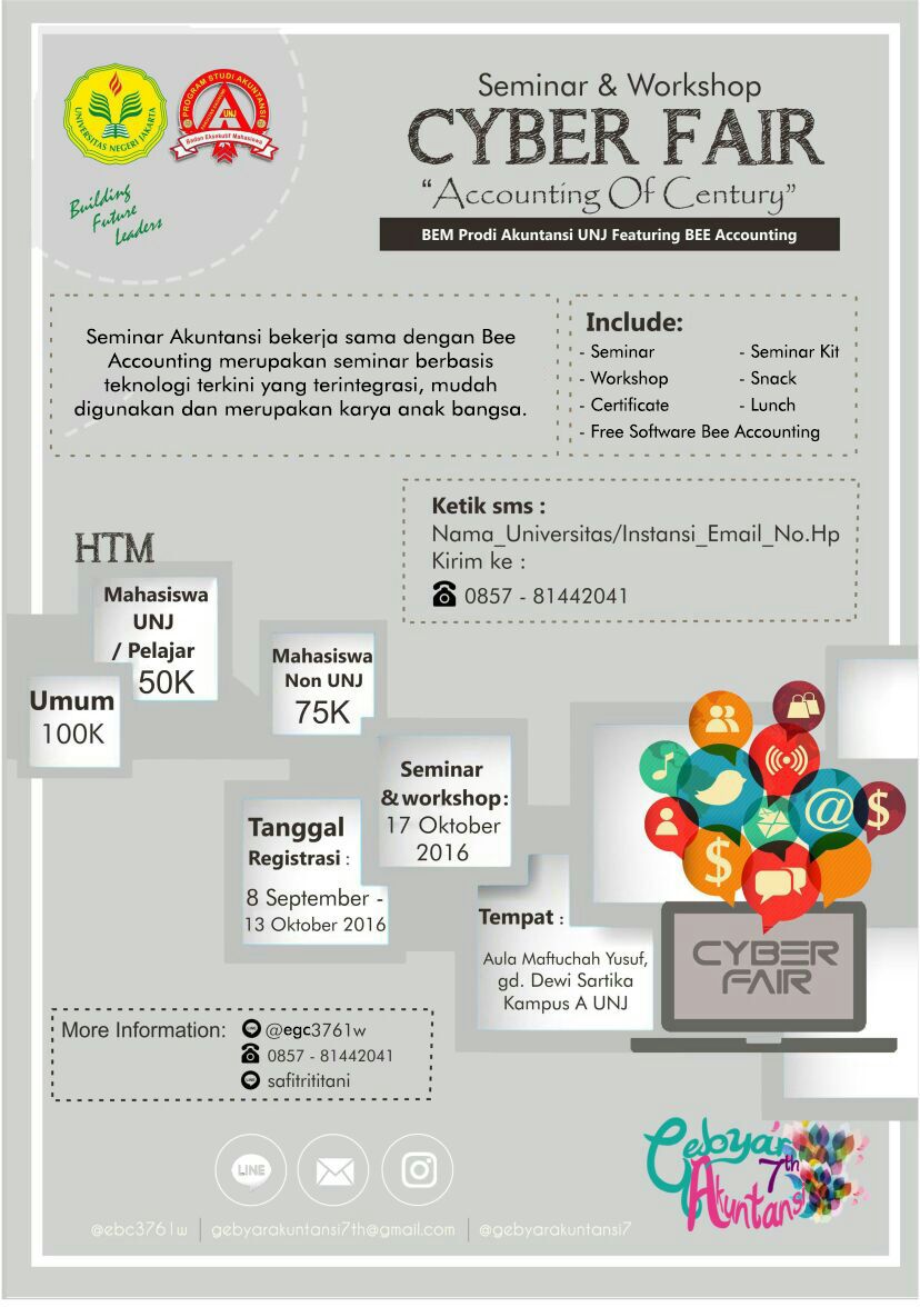 Seminar & Workshop Cyber Fair - Gebyar Akuntansi 7th Fakultas Ekonomi UNJ