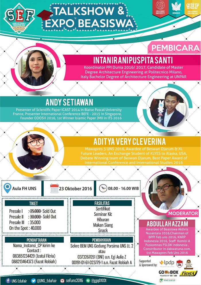Sebelas Maret Education Fair (Talkshow & Expo Beasiswa)