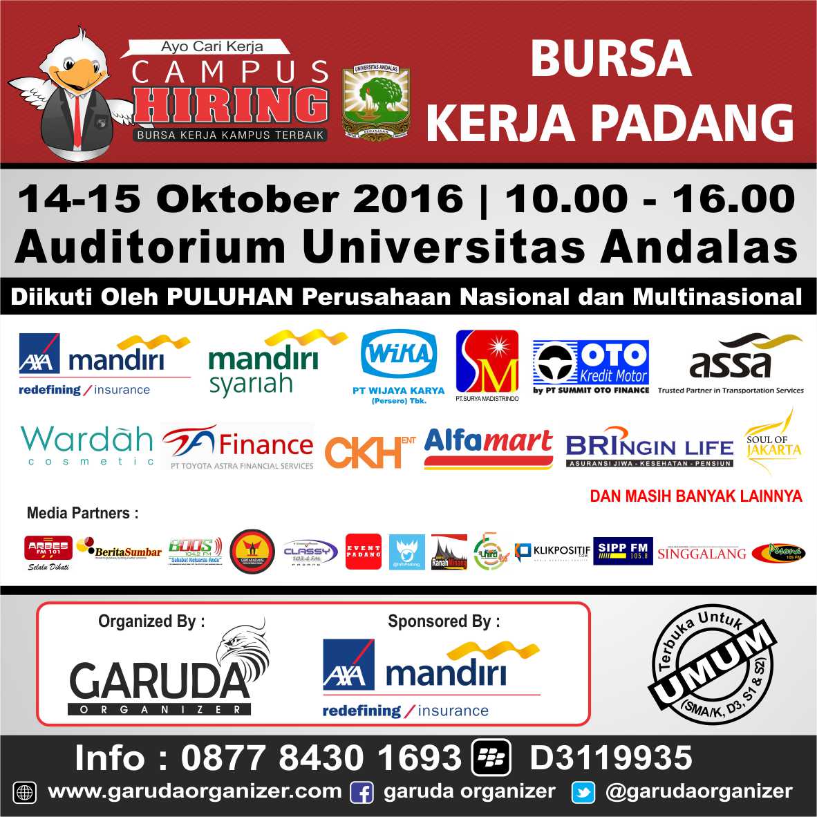 CAMPUS HIRING PADANG with UNAND - Oktober 2016