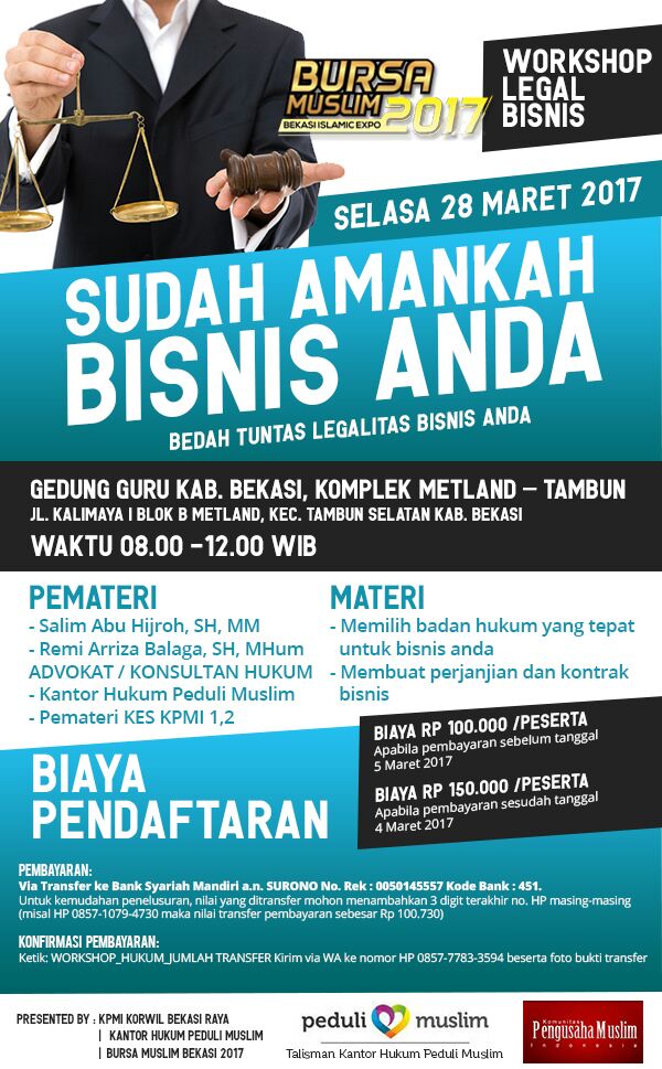 WORKSHOP LEGAL BISNIS : SUDAH AMANKAH BISNIS ANDA ?