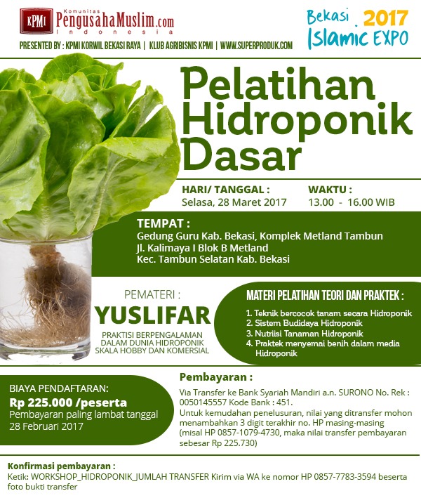 Workshop : PELATIHAN HIDROPONIK DASAR