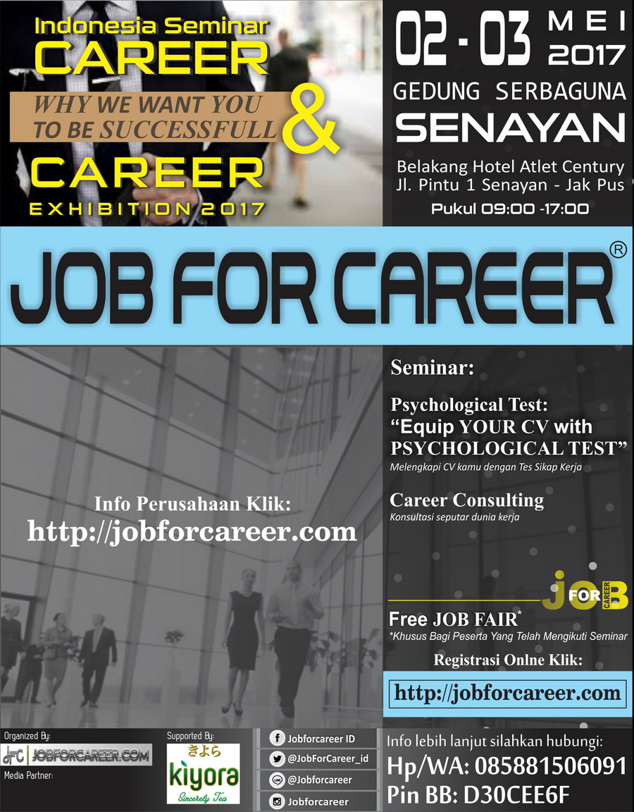 Jakarta Seminar Career & Career Exhibition "JOB FOR CAREER" - Mei 2017