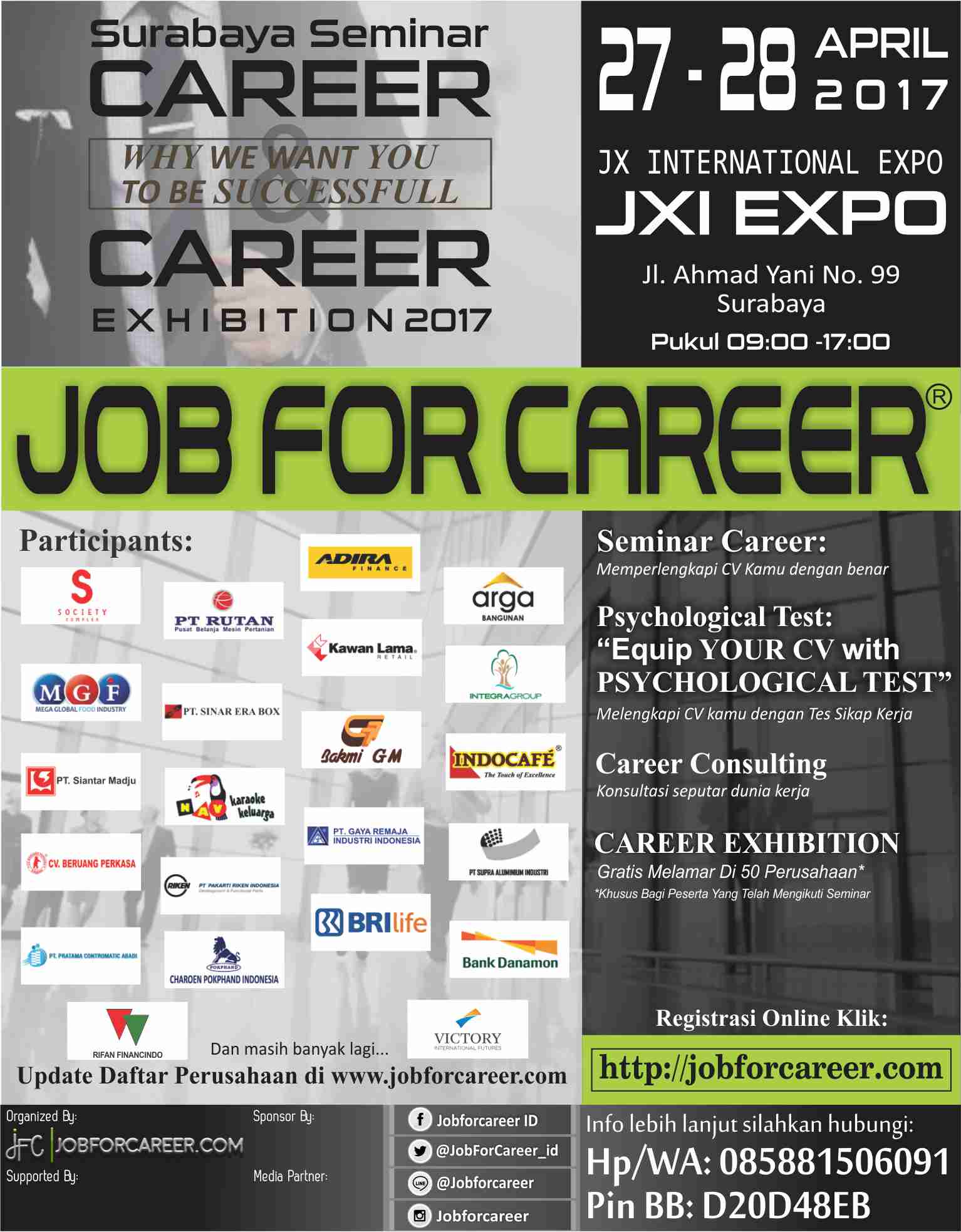 Surabaya Seminar Career & Career Exhibition "JOB FOR CAREER" - April 2017