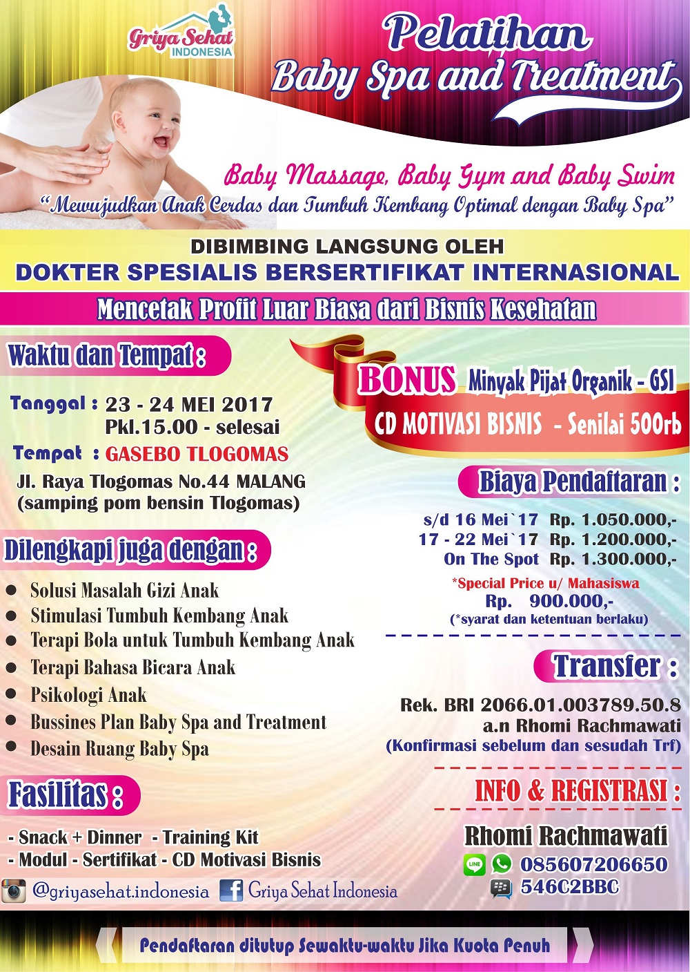 Pelatihan Baby Spa and Treatment - Mei 2017