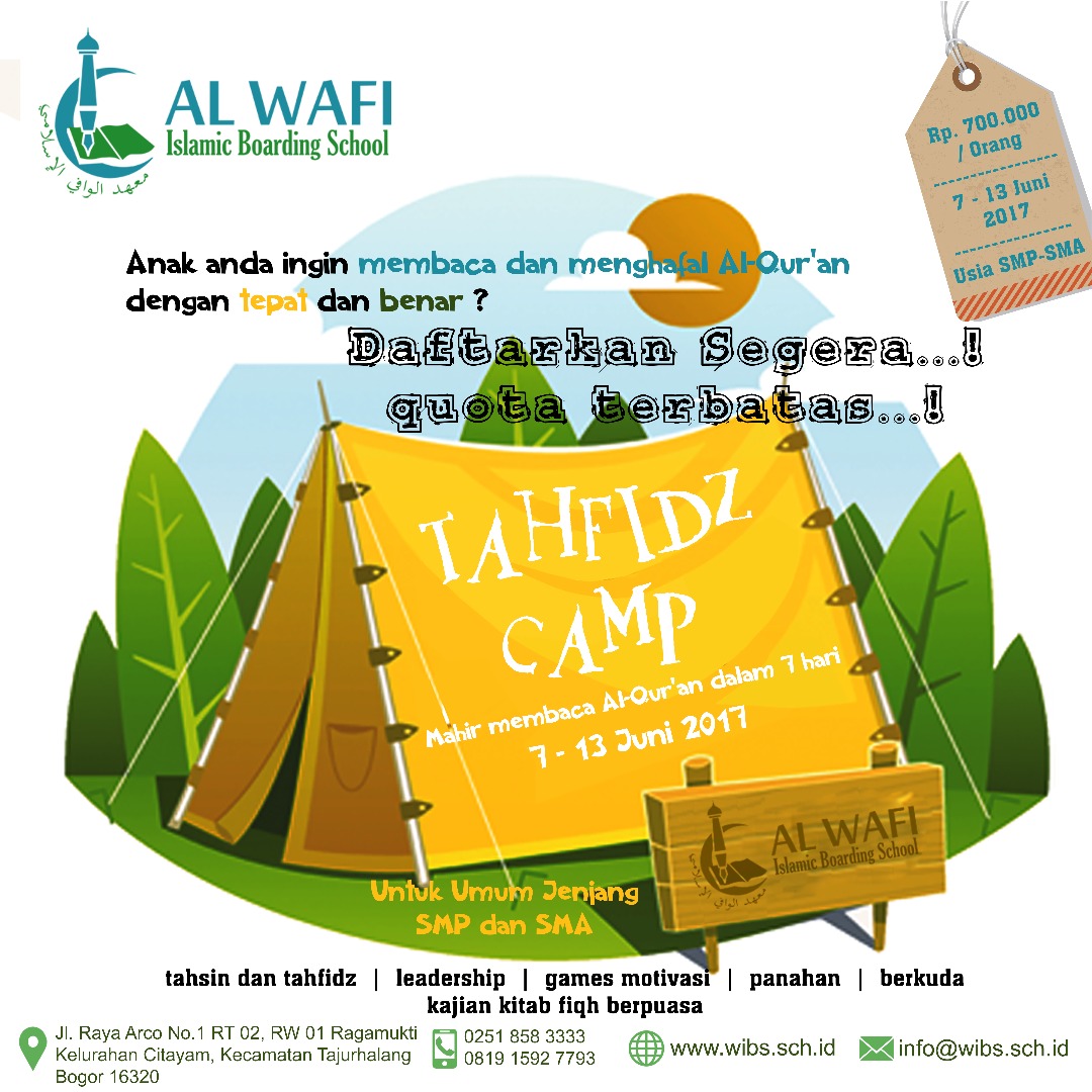 Tahfidz Camp di Pesantren Al Wafi - Bogor
