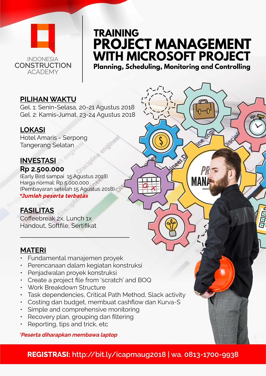 Public Training, Project Management with Microsoft Project (Planning, Scheduling, Monitoring, and Controlling)
