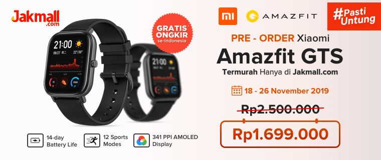 Pre Order Xiaomi Amazfit GTS di Jakmall.com - #PastiUntung