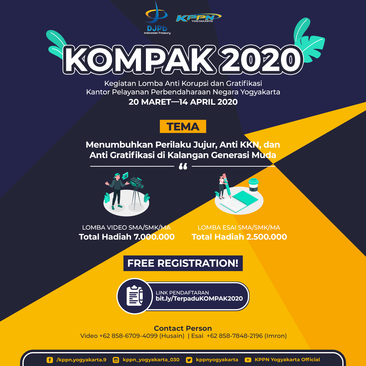 KOMPAK 2020 - Kegiatan Lomba Anti Korupsi dan Gratifikasi Kantor Pelayanan Perbendaharaan Negara Yogyakarta
