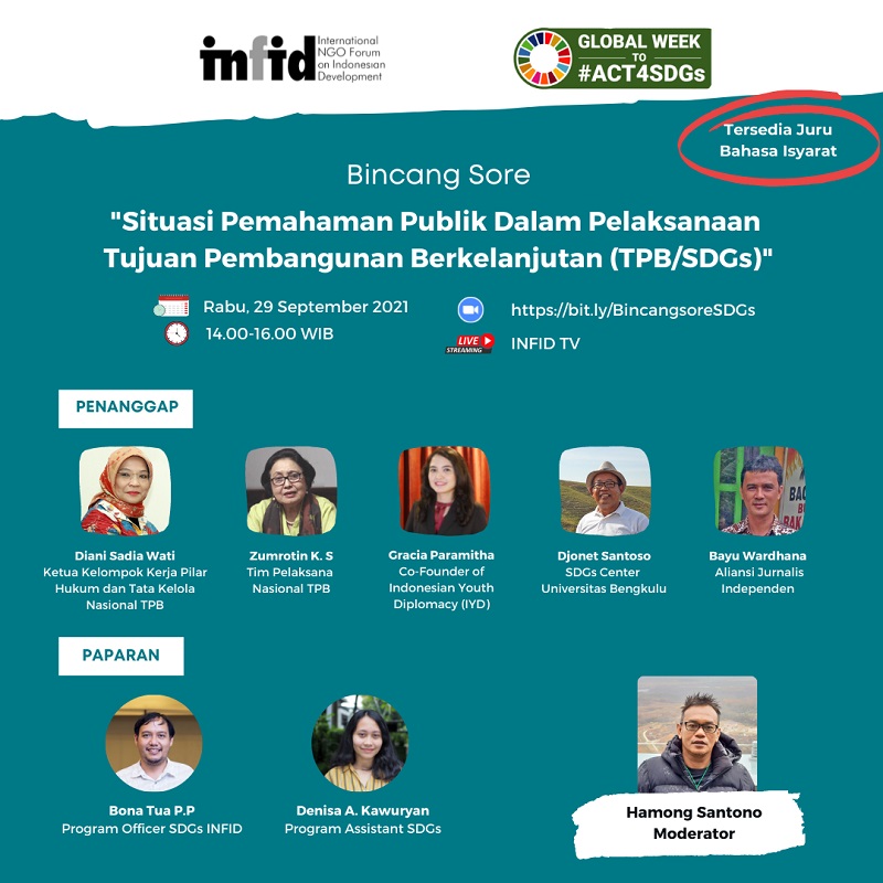UNDANGAN WEBINAR PUBLIK Bincang Sore: Situasi Pemahaman Publik Dalam Pelaksanaan Tujuan Pembangunan Berkelanjutan