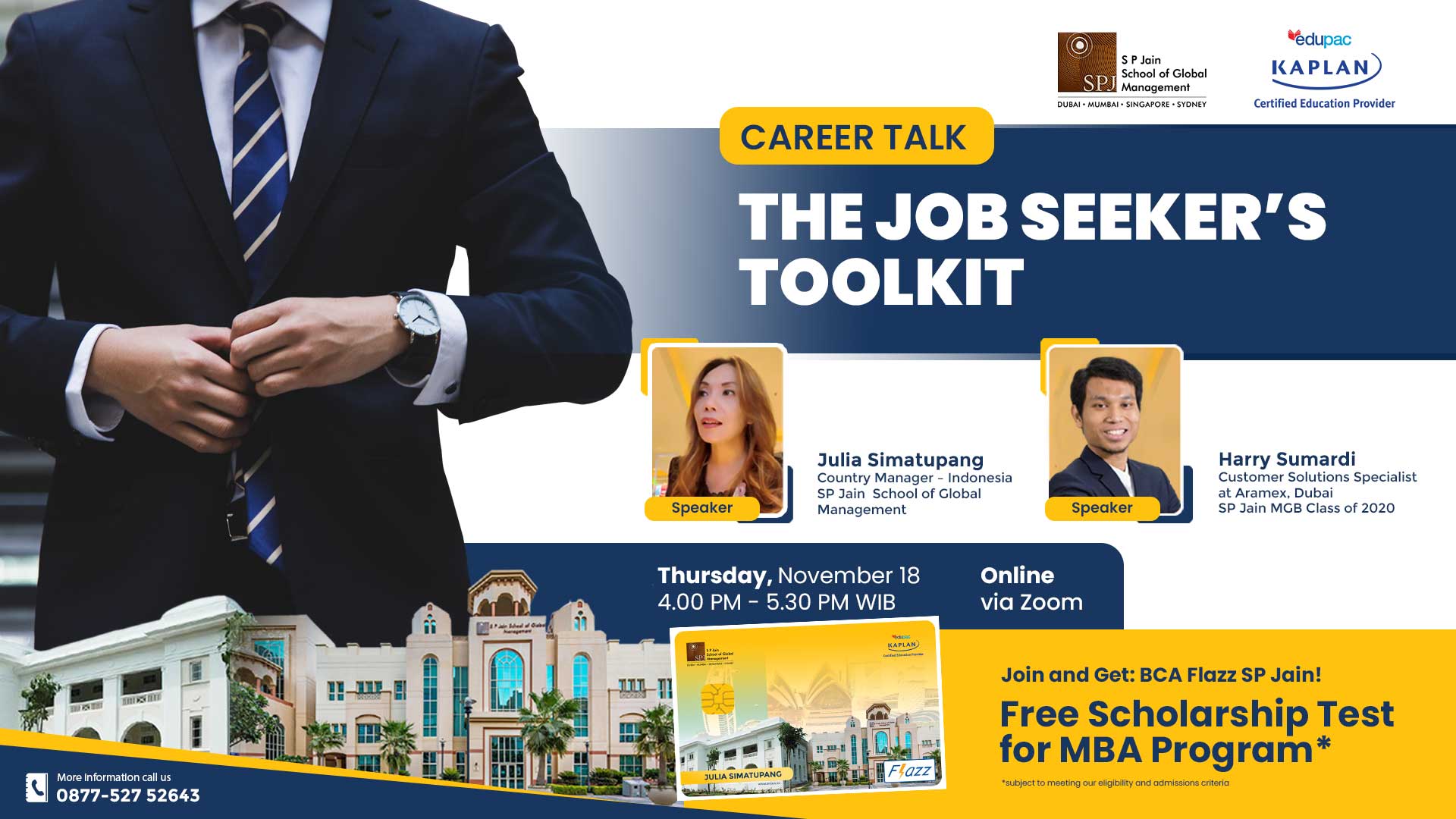 WEBINAR : Career Talk "The Job Seekers' Toolkit" with SP Jain School of Global Management