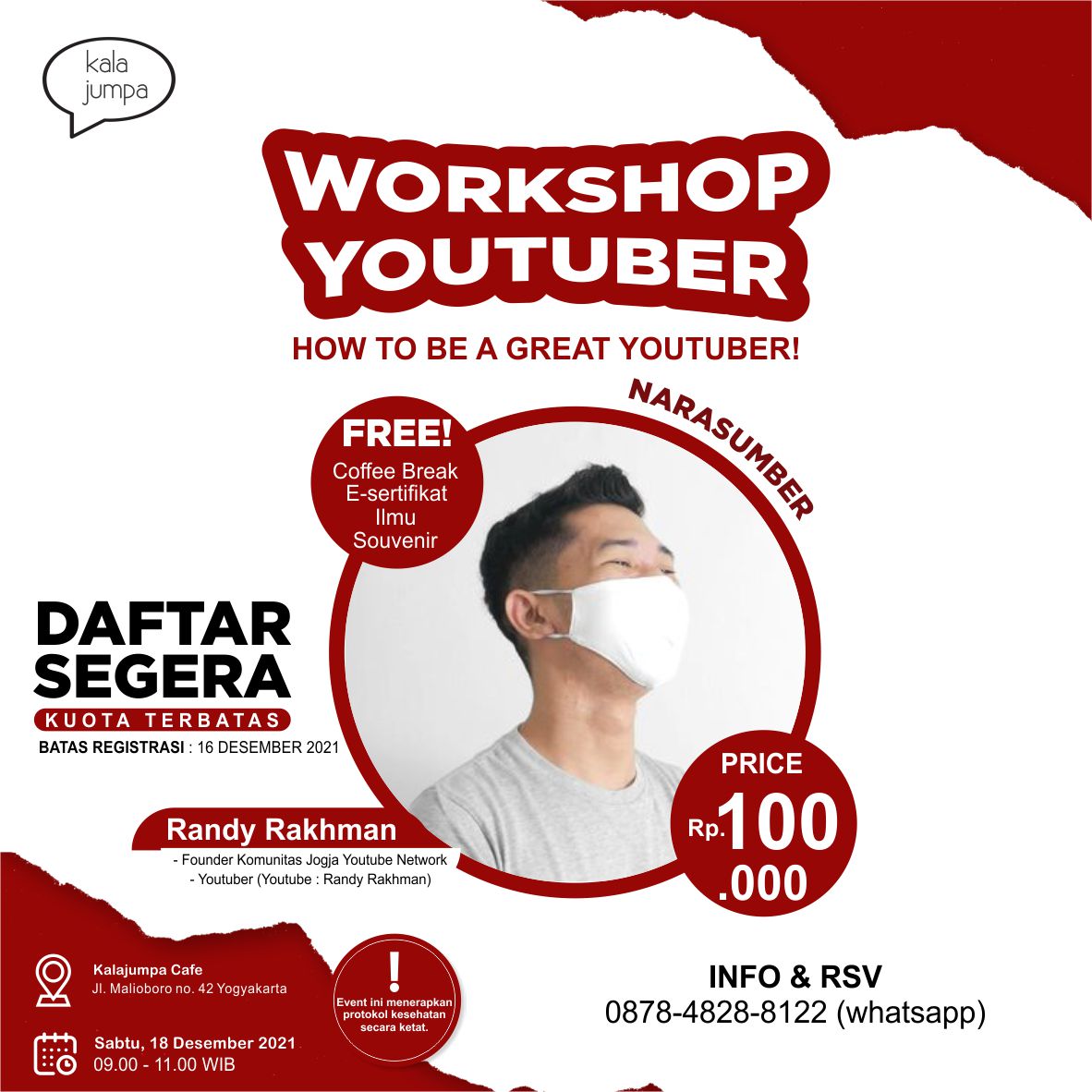 Workshop Youtuber “How to be a Great Youtuber”