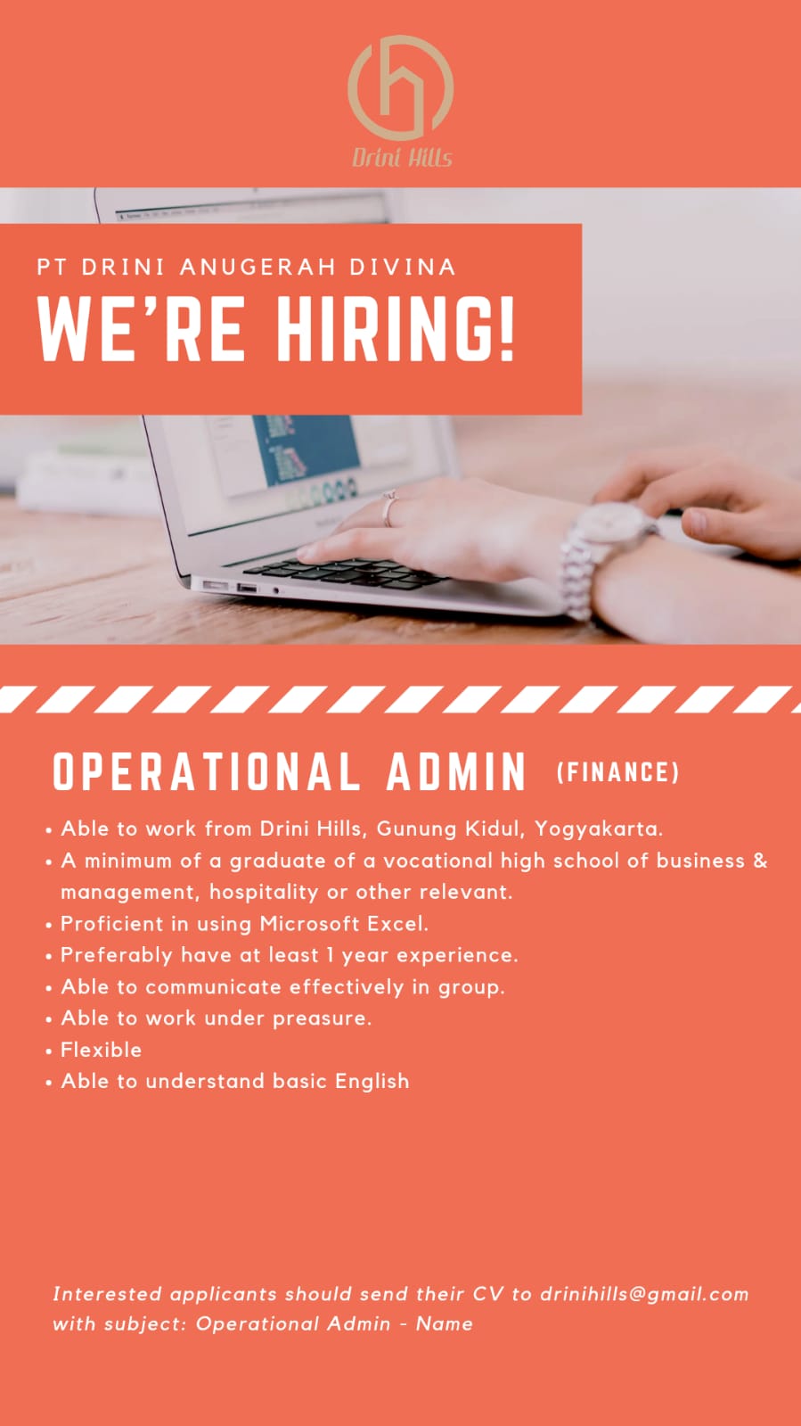 [Lowongan Kerja] Operational Admin (Finance)