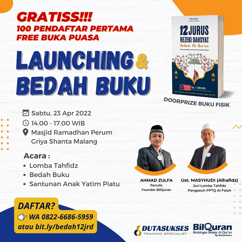 Launching & Bedah Buku 12 Jurus Rezeki Dahsyat di Malang