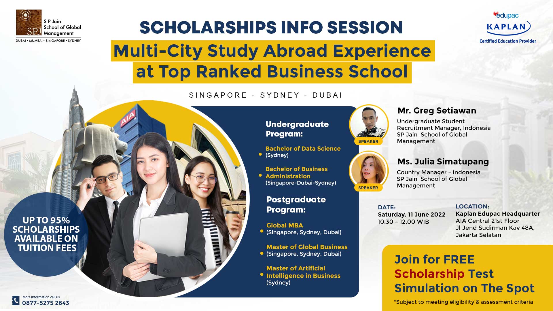 Face to Face (Offline Event) : Scholarship Info Session: Multi-City Study Abroad Experience at Top Ranked Business School