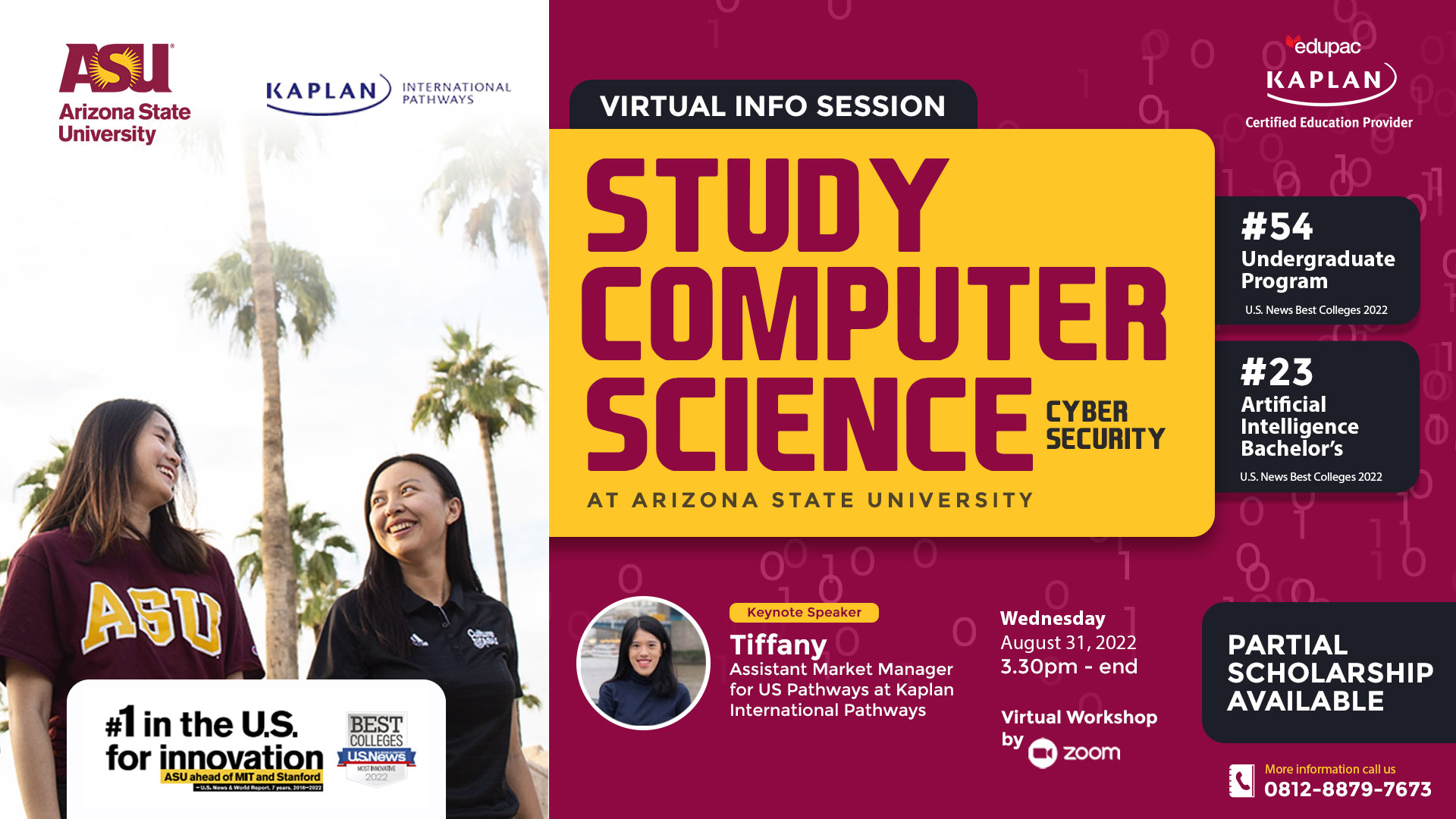 Free Webinar: Study Computer Science (Cyber Security) at Arizona State University with Kaplan International (Scholarship Available)
