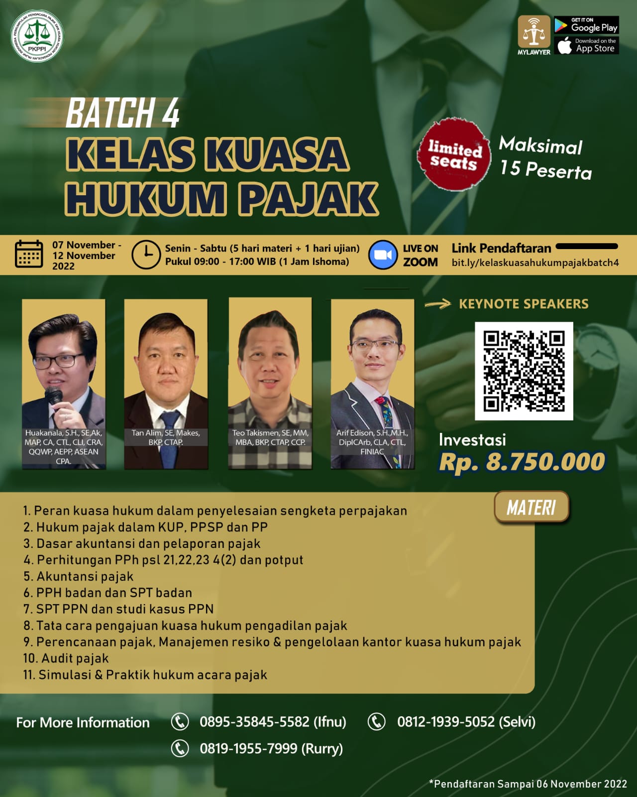 Pendidikan Khusus Praktisi/Pengacara Pajak (PKP3) MyLawyer Batch 4