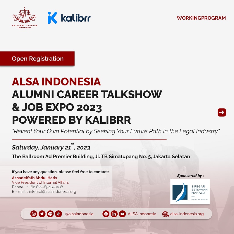 ALSA Indonesia Alumni Career Talkshow and Job Expo 2023 Powered by Kalibrr